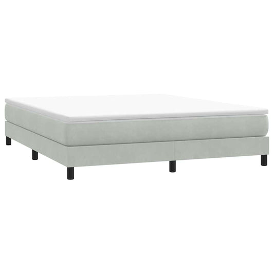 vidaXL Cama box spring sin colchón terciopelo gris claro 180x210 cm