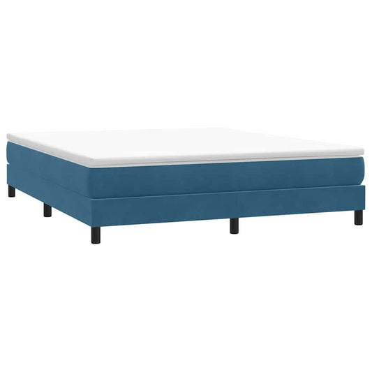 vidaXL Cama box spring sin colchón terciopelo azul oscuro 180x210 cm