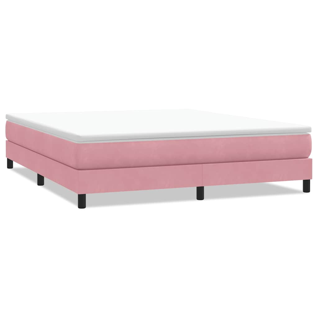 vidaXL Cama box spring sin colchón terciopelo rosa 180x210 cm