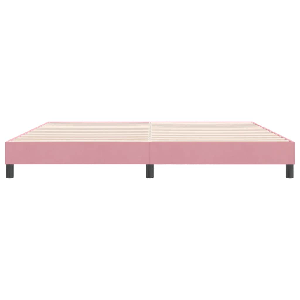 vidaXL Cama box spring sin colchón terciopelo rosa 180x210 cm