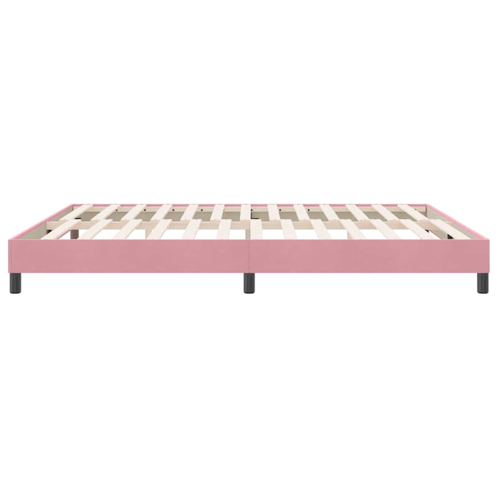 vidaXL Cama box spring sin colchón terciopelo rosa 180x210 cm