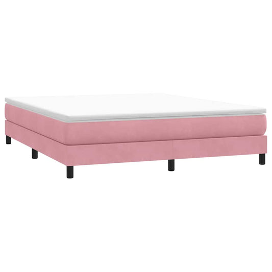 vidaXL Cama box spring sin colchón terciopelo rosa 180x210 cm