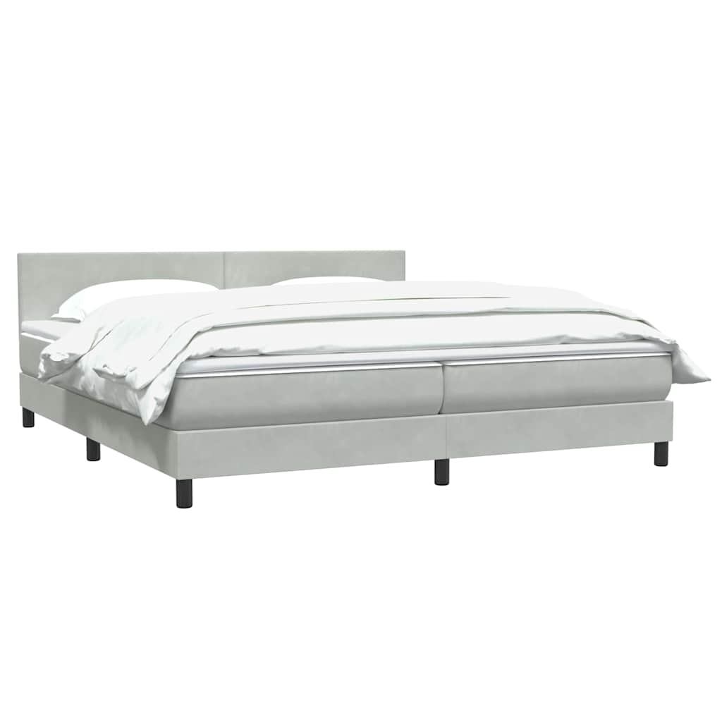 vidaXL Cama box spring con colchón terciopelo gris claro 180x210 cm