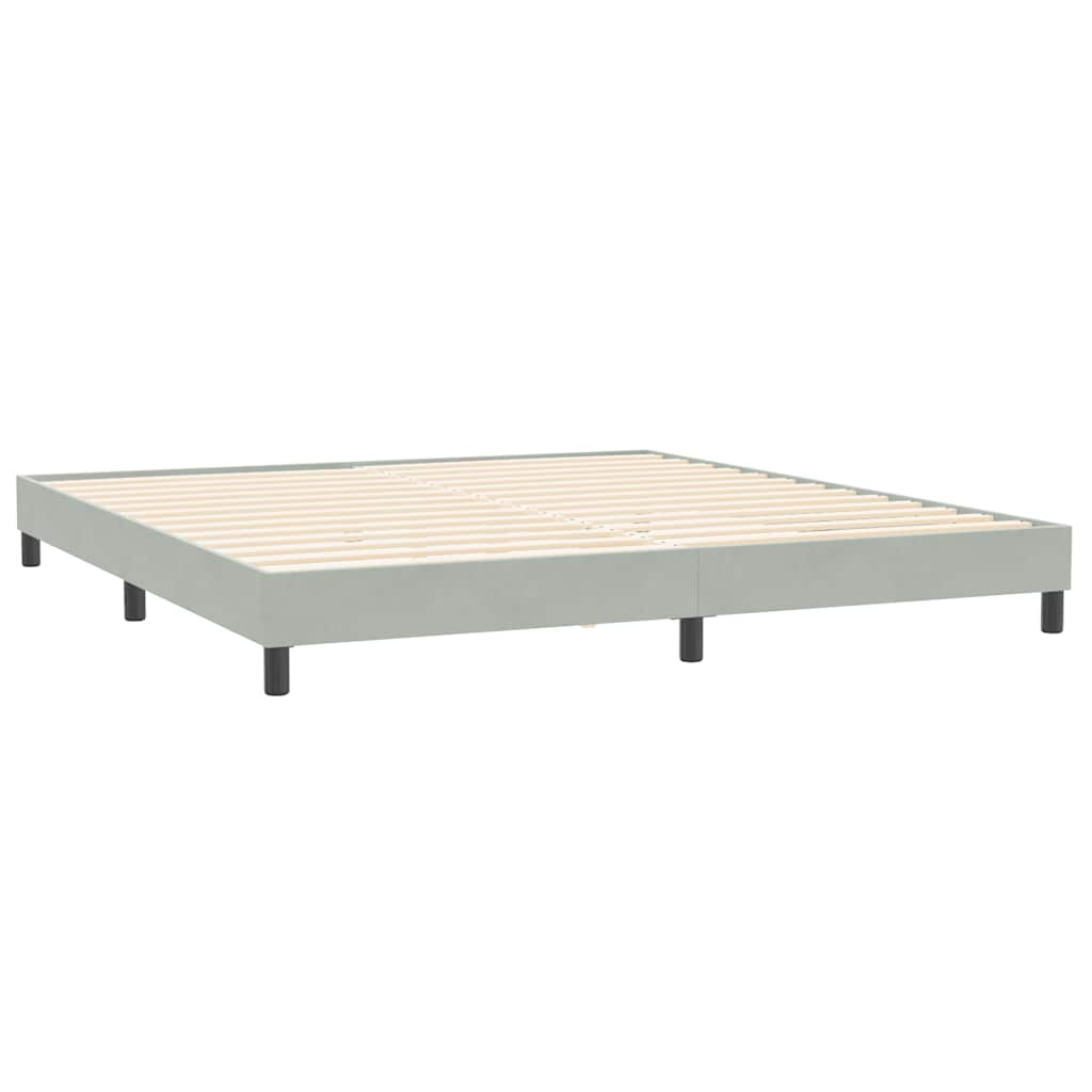 vidaXL Cama box spring con colchón terciopelo gris claro 180x210 cm