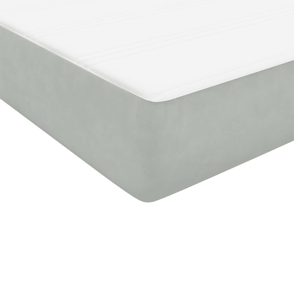 vidaXL Cama box spring con colchón terciopelo gris claro 180x210 cm