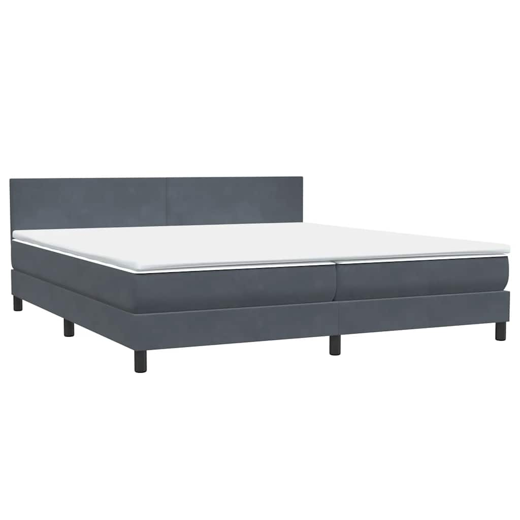 vidaXL Cama box spring con colchón terciopelo gris oscuro 180x210 cm