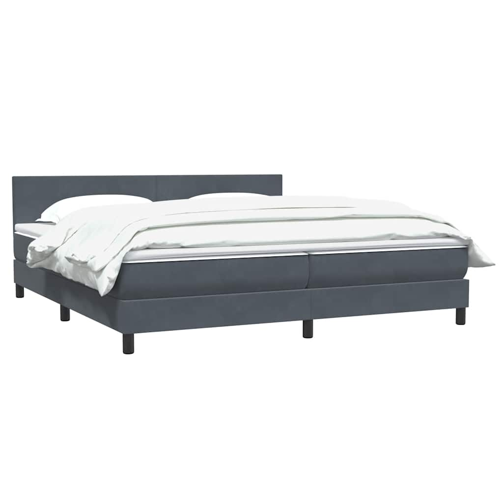 vidaXL Cama box spring con colchón terciopelo gris oscuro 180x210 cm