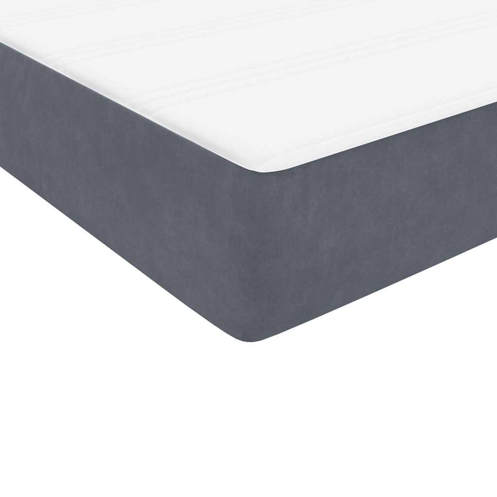 vidaXL Cama box spring con colchón terciopelo gris oscuro 180x210 cm