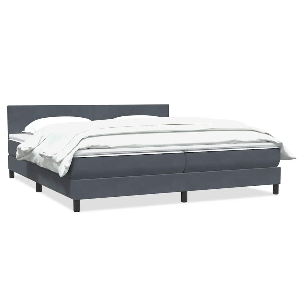 vidaXL Cama box spring con colchón terciopelo gris oscuro 180x210 cm