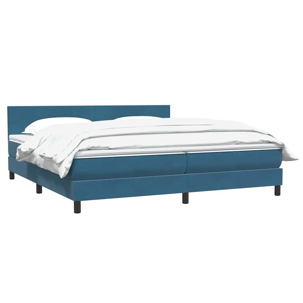 vidaXL Cama box spring con colchón terciopelo azul oscuro 180x210 cm