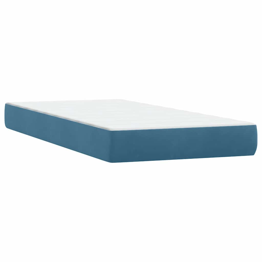 vidaXL Cama box spring con colchón terciopelo azul oscuro 180x210 cm