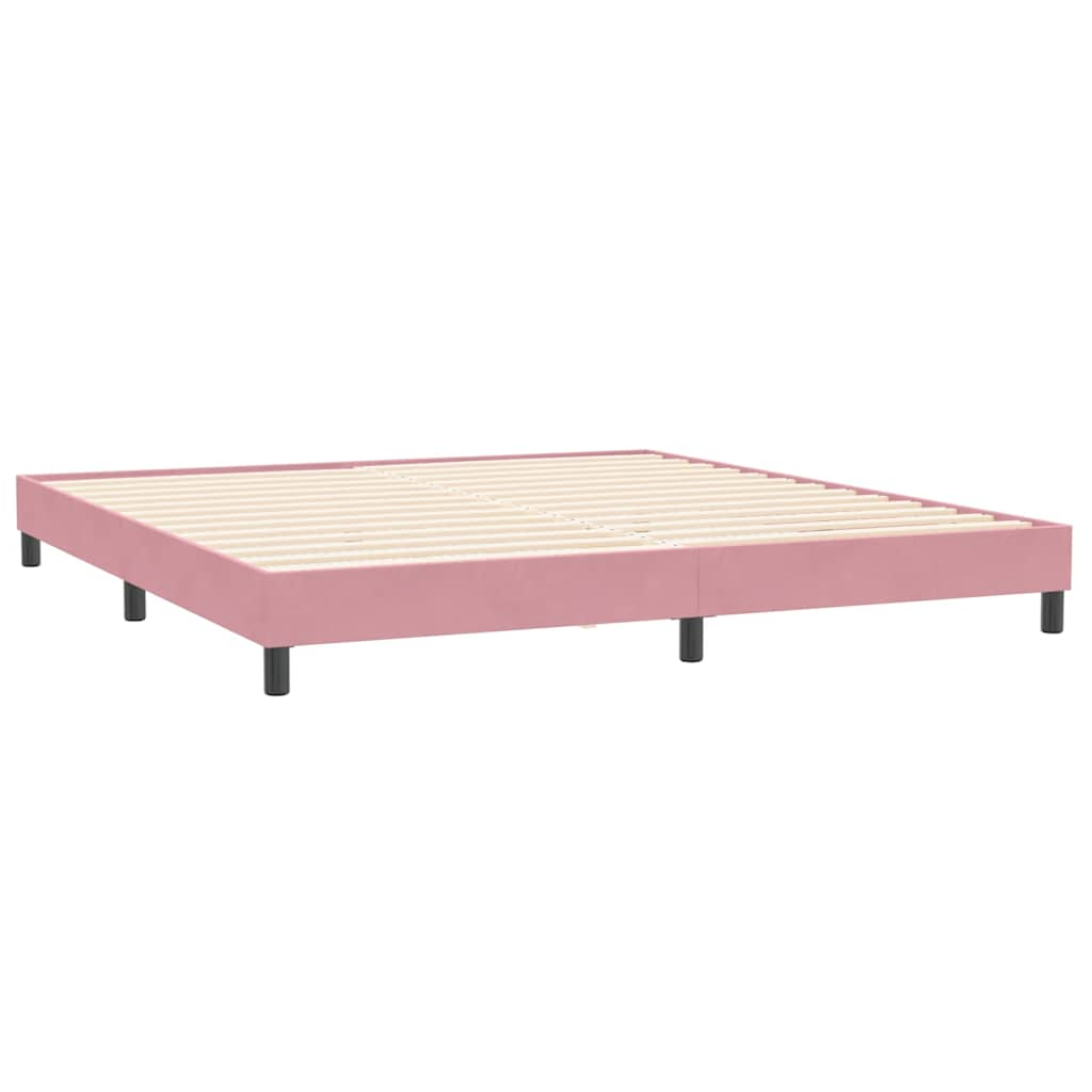 vidaXL Cama box spring con colchón terciopelo rosa 180x210 cm