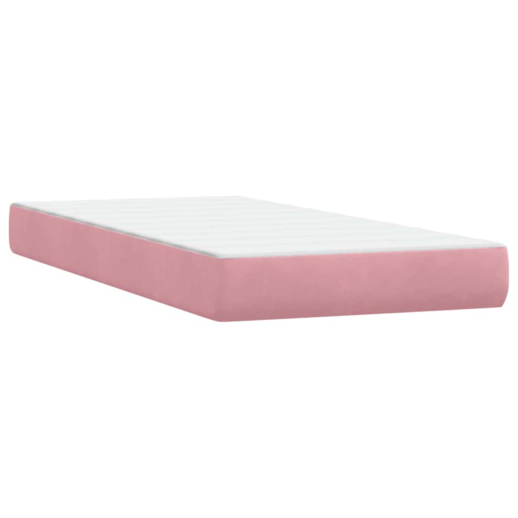 vidaXL Cama box spring con colchón terciopelo rosa 180x210 cm