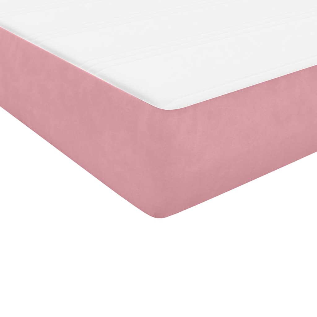 vidaXL Cama box spring con colchón terciopelo rosa 180x210 cm