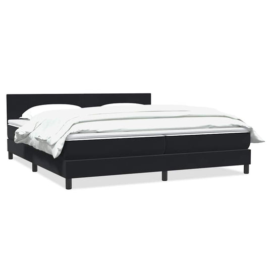 vidaXL Cama box spring con colchón terciopelo negro 200x210 cm