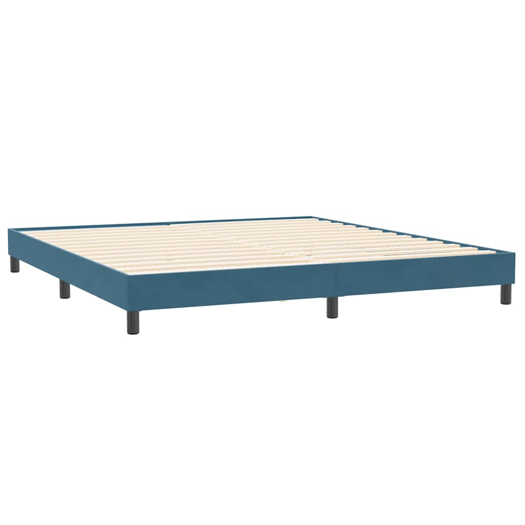 vidaXL Cama box spring con colchón terciopelo azul oscuro 200x210 cm