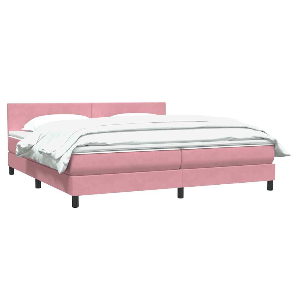 vidaXL Cama box spring con colchón terciopelo rosa 200x210 cm