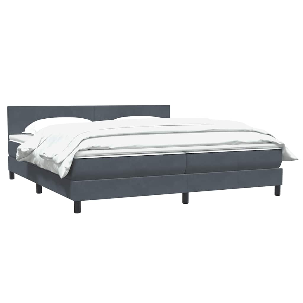 vidaXL Cama box spring con colchón terciopelo gris oscuro 180x220 cm