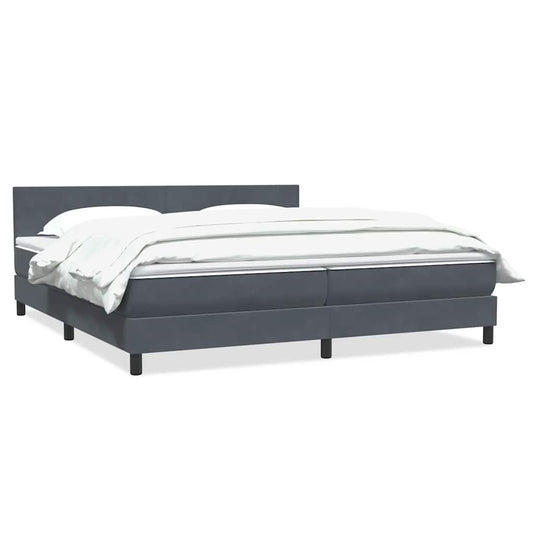 vidaXL Cama box spring con colchón terciopelo gris oscuro 180x220 cm