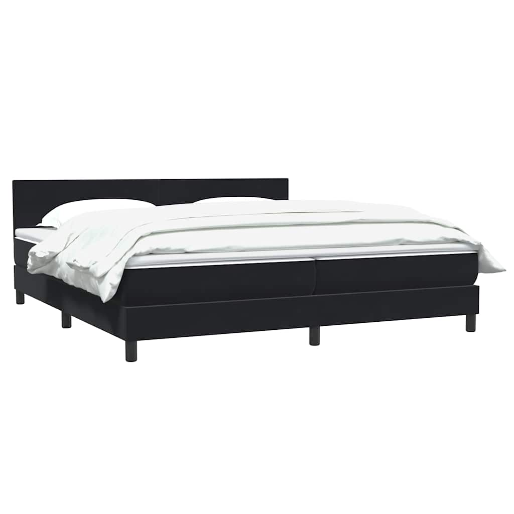 vidaXL Cama box spring con colchón terciopelo negro 180x220 cm