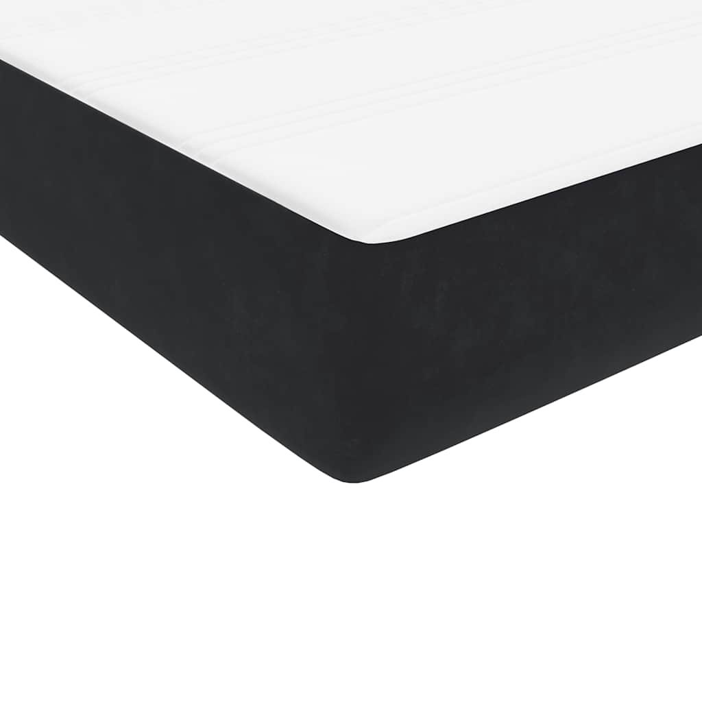 vidaXL Cama box spring con colchón terciopelo negro 180x220 cm