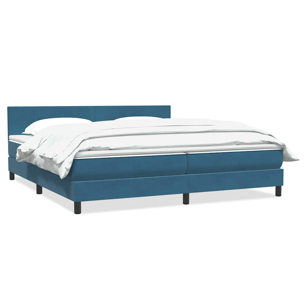 vidaXL Cama box spring con colchón terciopelo azul oscuro 180x220 cm