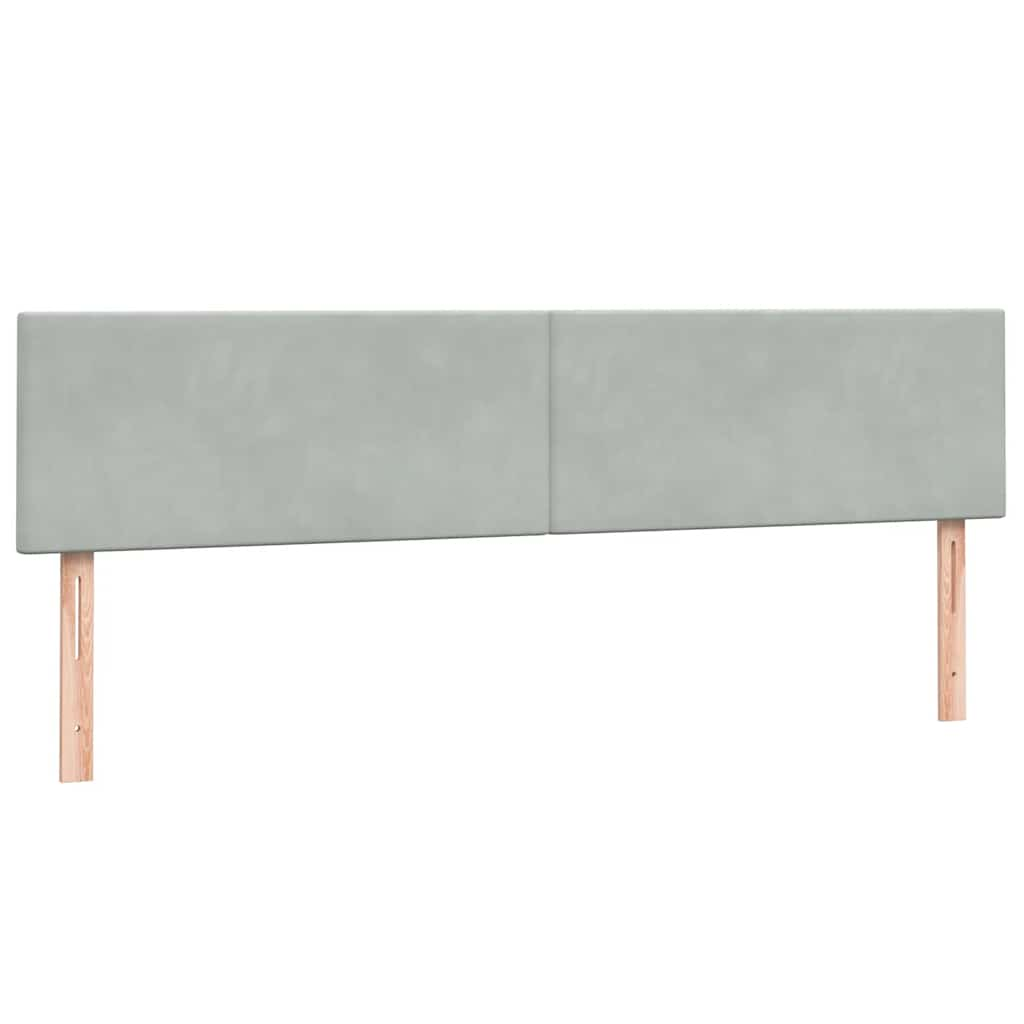 vidaXL Cama box spring con colchón terciopelo gris claro 200x220 cm