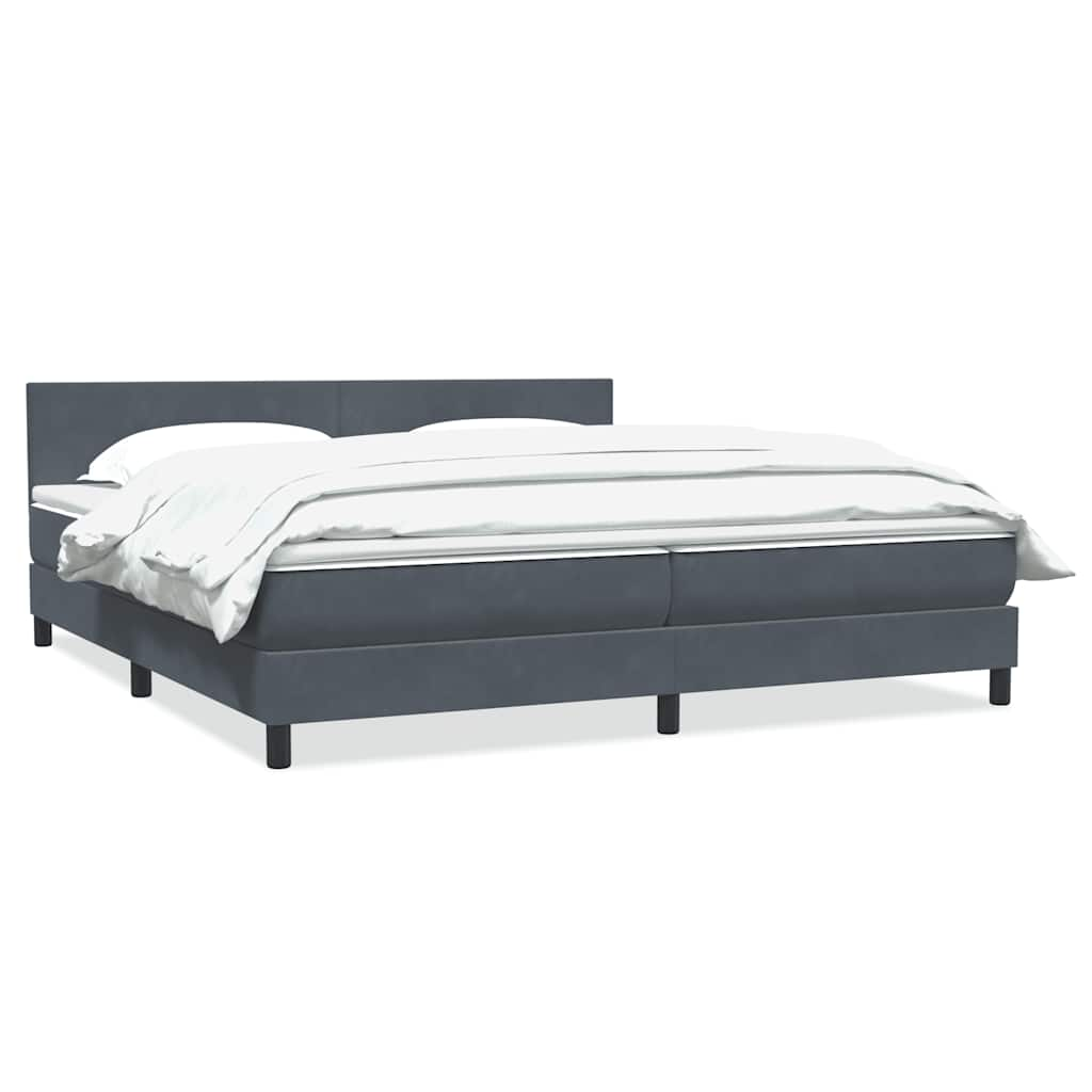 vidaXL Cama box spring con colchón terciopelo gris oscuro 200x220 cm