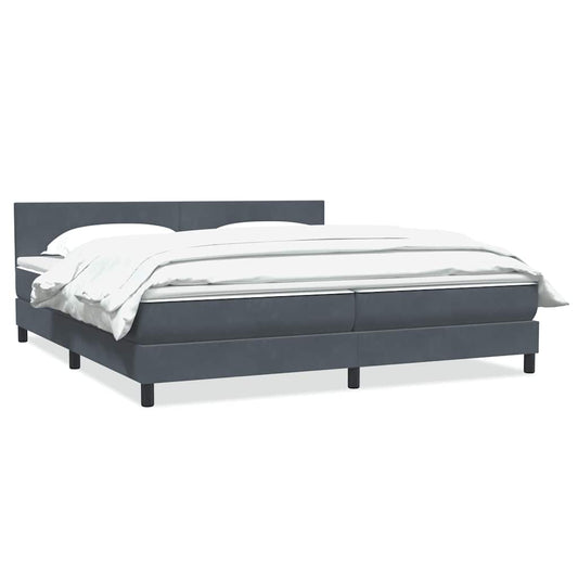 vidaXL Cama box spring con colchón terciopelo gris oscuro 200x220 cm