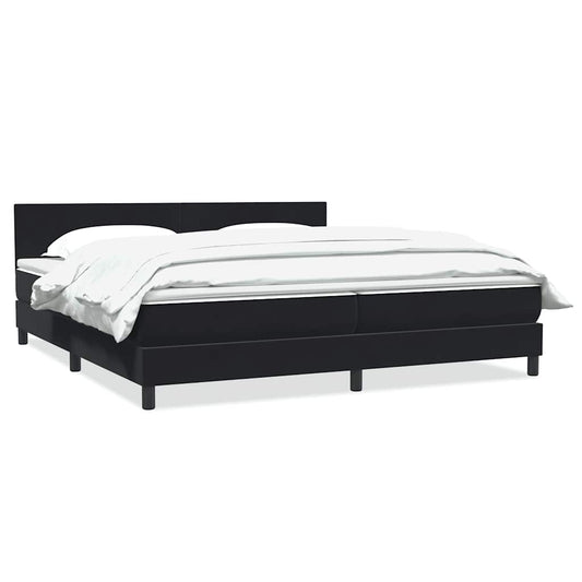 vidaXL Cama box spring con colchón terciopelo negro 200x220 cm