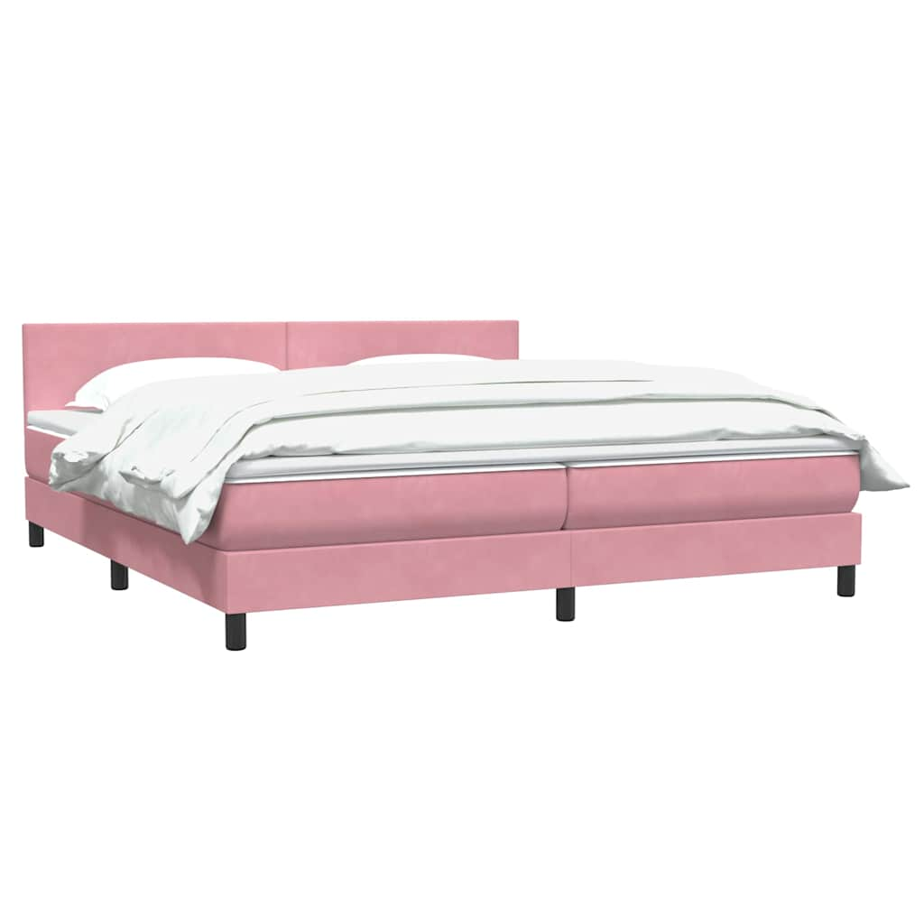 vidaXL Cama box spring con colchón terciopelo rosa 200x220 cm