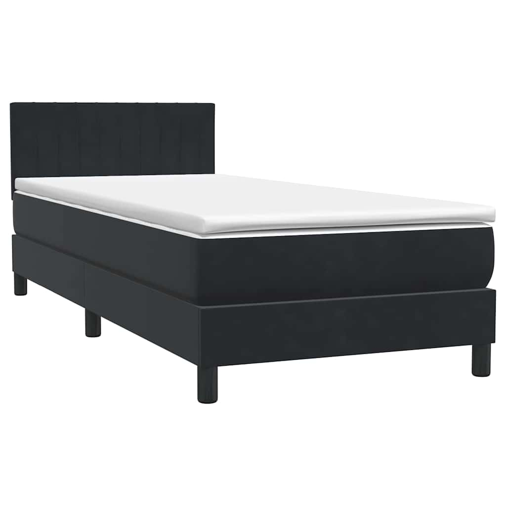 vidaXL Cama box spring con colchón cuero sintético negro 80x210 cm