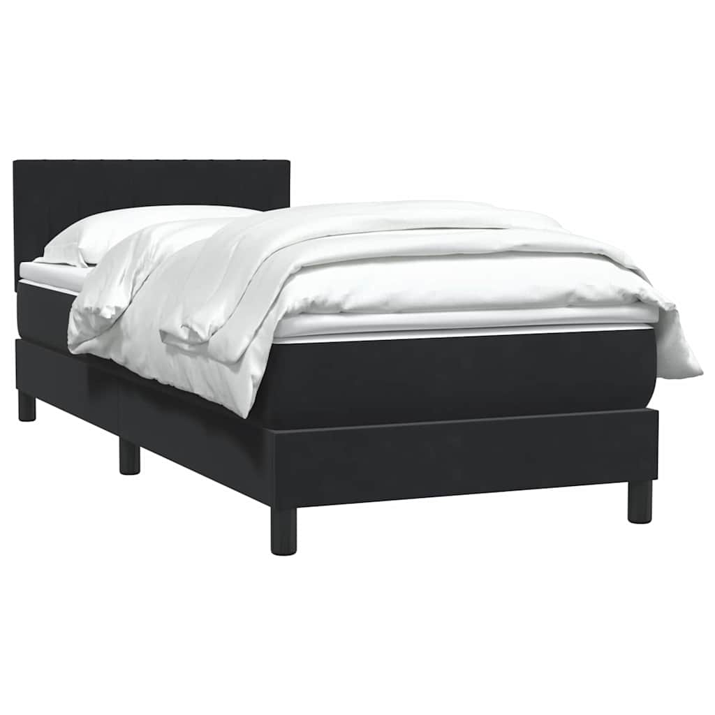 vidaXL Cama box spring con colchón cuero sintético negro 80x210 cm