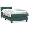 vidaXL Cama box spring con colchón terciopelo verde oscuro 80x210 cm