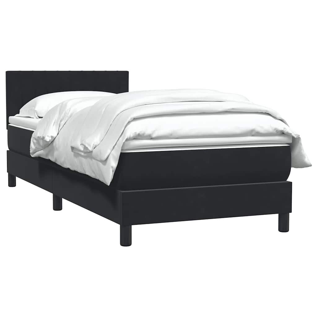 vidaXL Cama box spring con colchón cuero sintético negro 90x210 cm