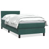 vidaXL Cama box spring con colchón terciopelo verde oscuro 90x210 cm