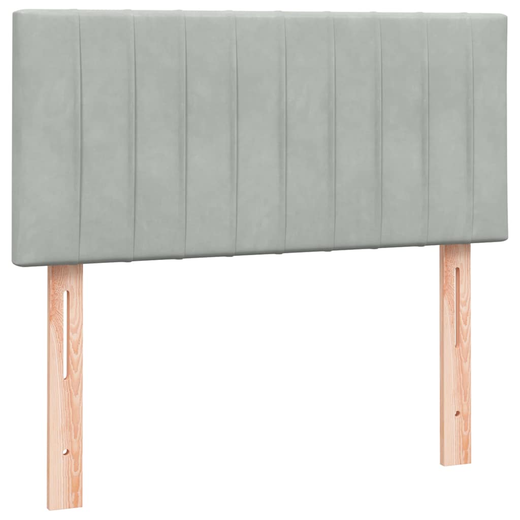 vidaXL Cama box spring con colchón terciopelo gris claro 100x210 cm