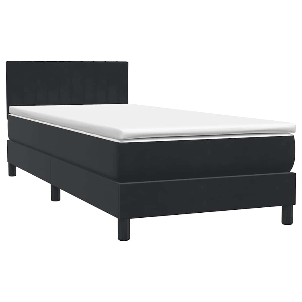 vidaXL Cama box spring con colchón terciopelo negro 100x210 cm