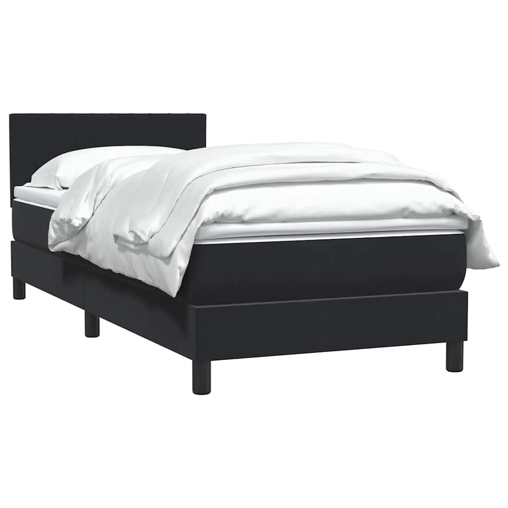 vidaXL Cama box spring con colchón terciopelo negro 100x210 cm