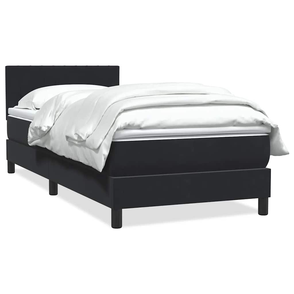 vidaXL Cama box spring con colchón terciopelo negro 100x210 cm