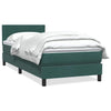 vidaXL Cama box spring con colchón terciopelo verde oscuro 100x210 cm