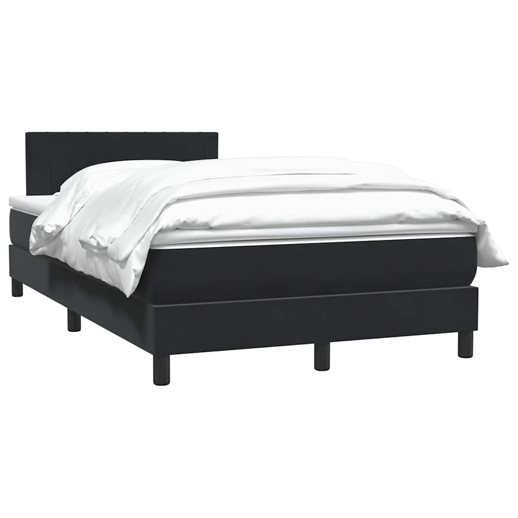 vidaXL Cama box spring con colchón terciopelo negro 120x210 cm