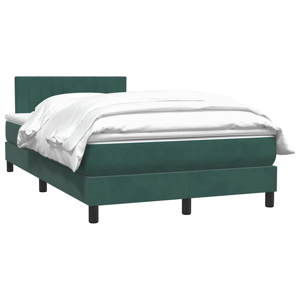 vidaXL Cama box spring con colchón terciopelo verde oscuro 120x210 cm