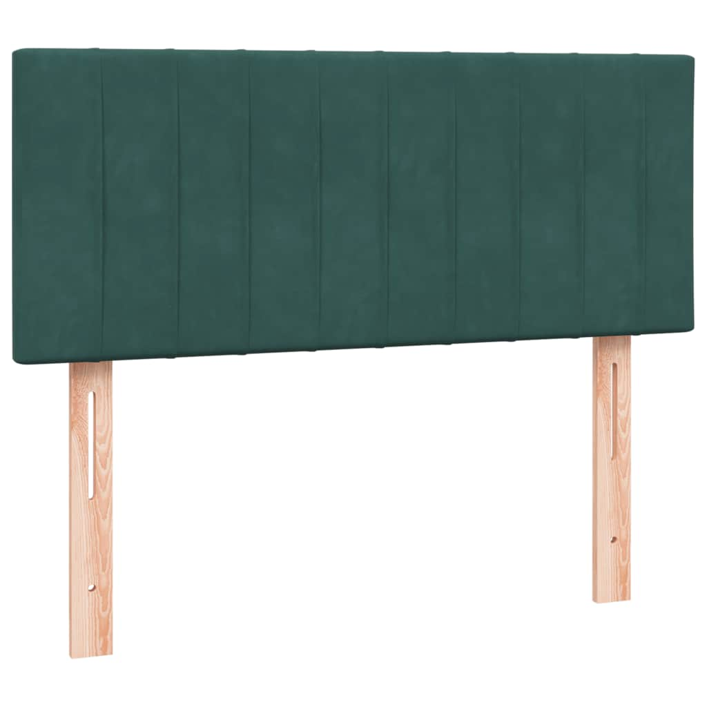 vidaXL Cama box spring con colchón terciopelo verde oscuro 120x210 cm