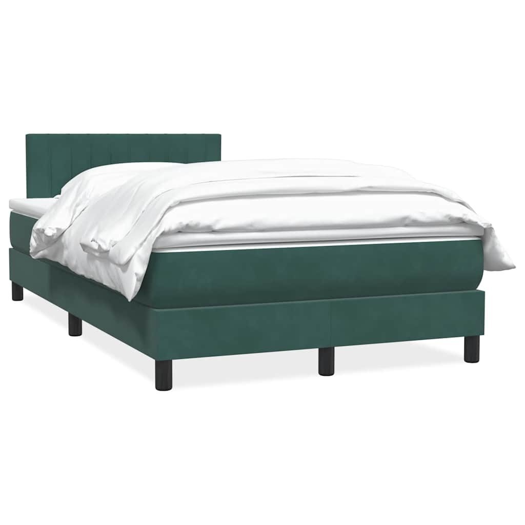 vidaXL Cama box spring con colchón terciopelo verde oscuro 120x210 cm