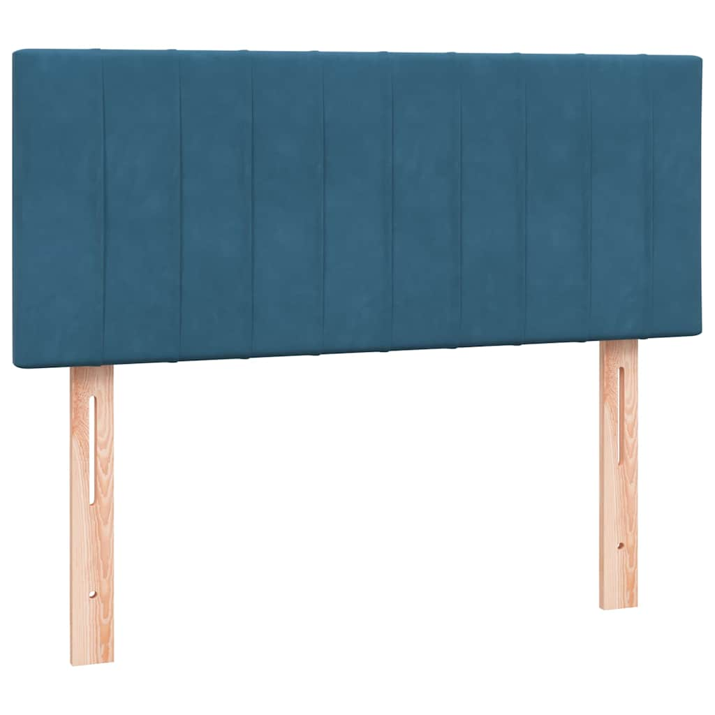 vidaXL Cama box spring con colchón terciopelo azul oscuro 120x210 cm