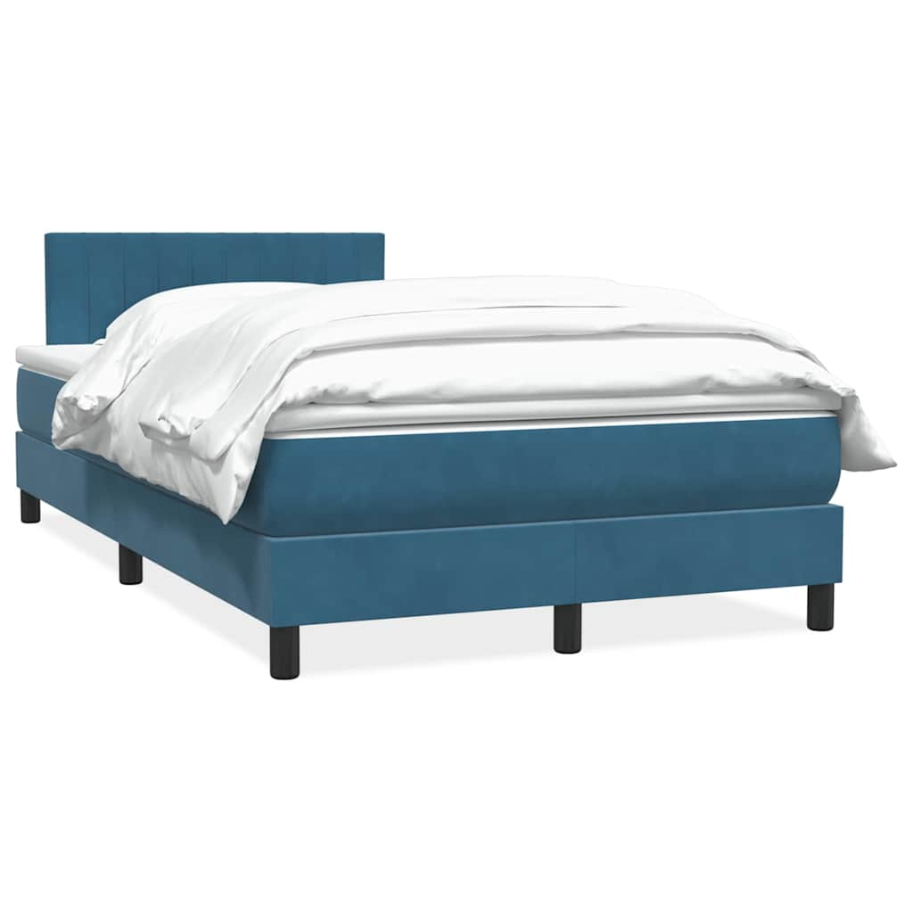 vidaXL Cama box spring con colchón terciopelo azul oscuro 120x210 cm