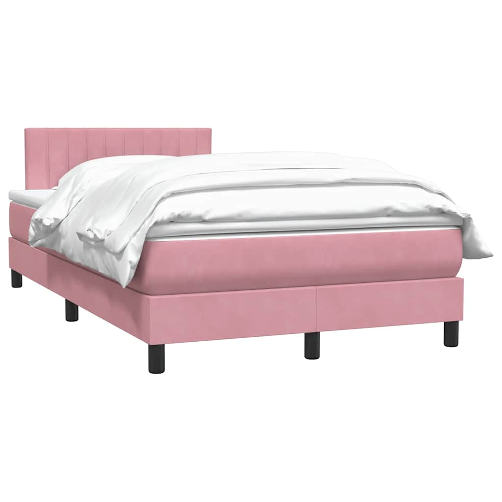 vidaXL Cama box spring con colchón terciopelo rosa 120x210 cm