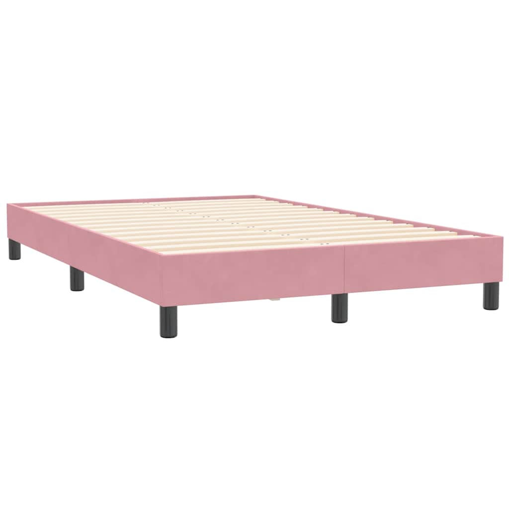 vidaXL Cama box spring con colchón terciopelo rosa 120x210 cm