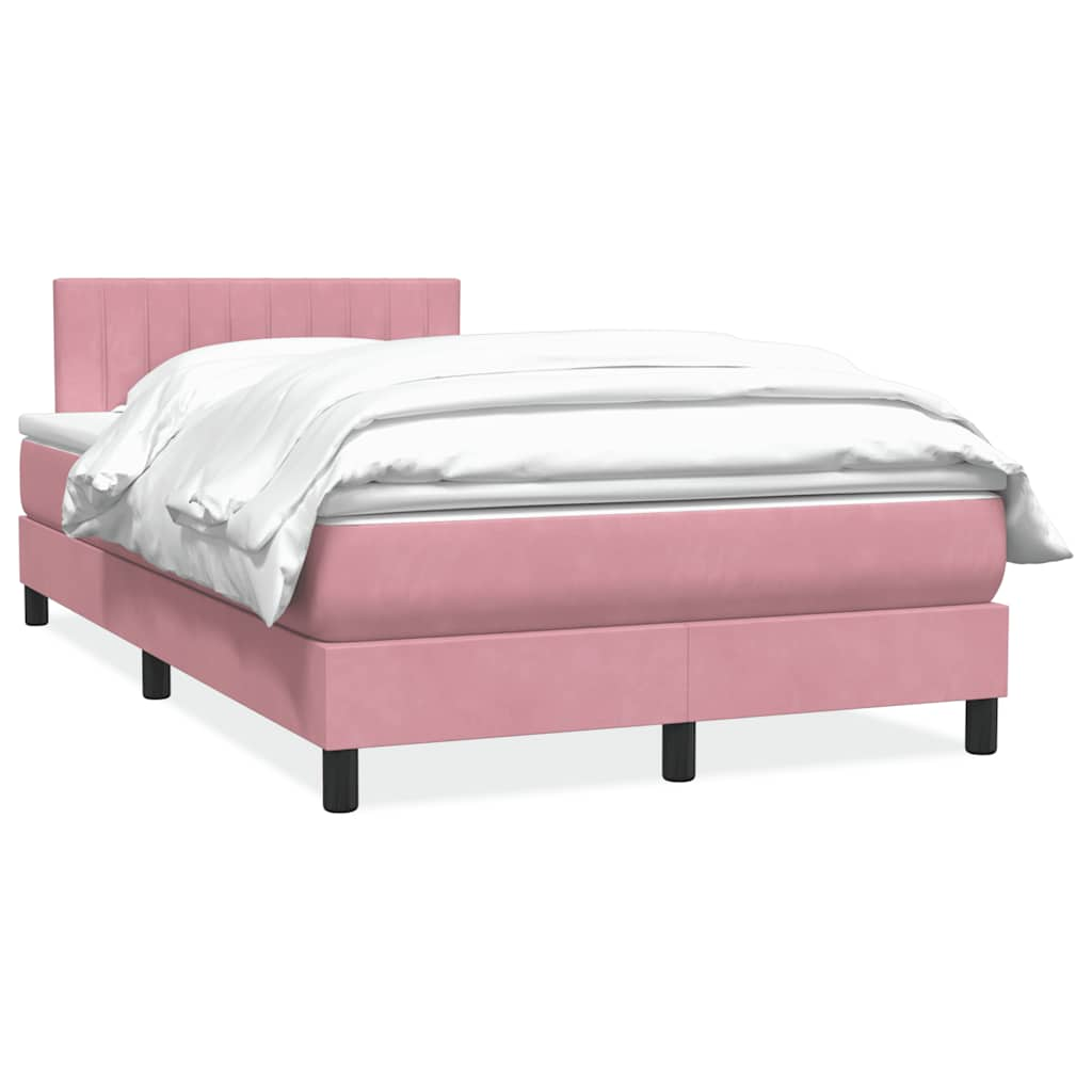 vidaXL Cama box spring con colchón terciopelo rosa 120x210 cm